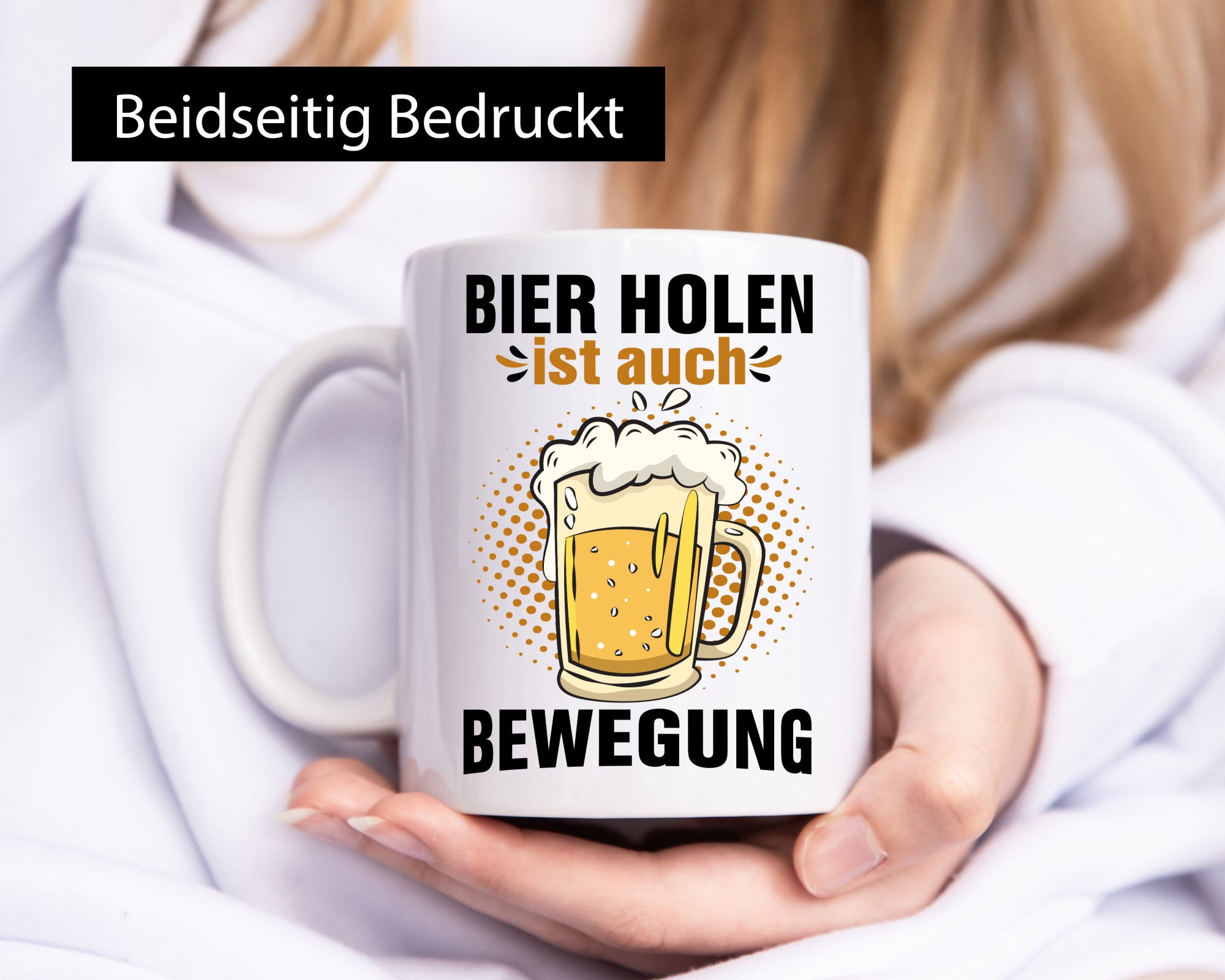 Bier holen ist auch Bewegung | vatertag Männer Humor Familie Geschenkidee Tasse