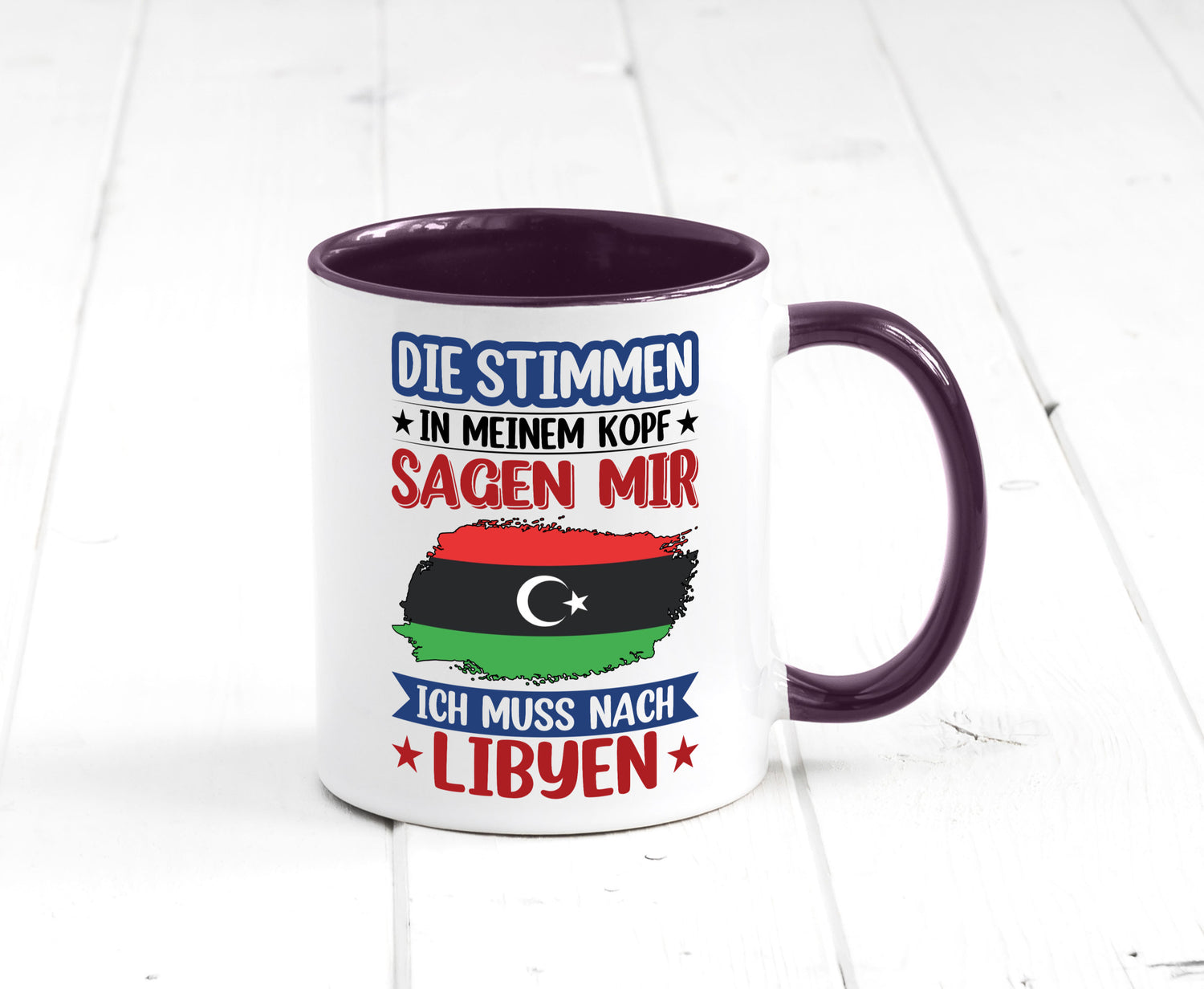 Libyen | Urlaub Stimmen in meinem Kopf Traumland Geschenkidee Humor Tasse