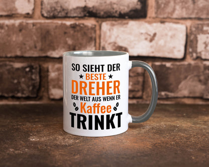 Kaffee trinkt: Dreher | Fräser Geschenkidee Humor Tasse