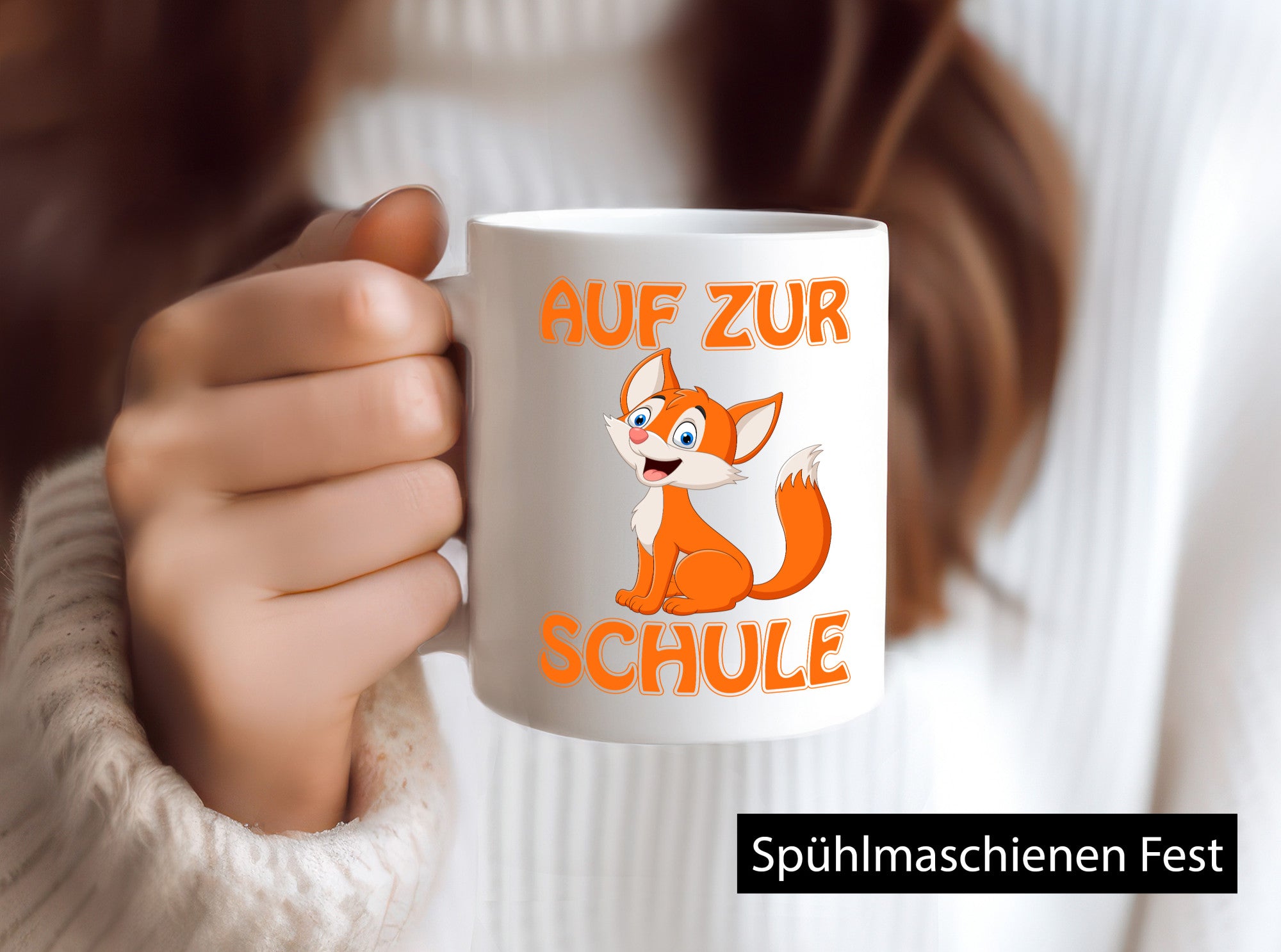 Auf zur Schule | Schulstart Tasse Fuchs Schulkind lustiger Spruch Geschenk