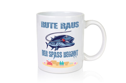 Rute raus der spass beginnt | angeln Angler Humor Geschenkidee Tasse