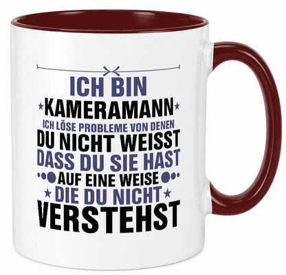 Löse Probleme: Kameramann | Kamera v2 lustiger Spruch Geschenk Humor Tasse