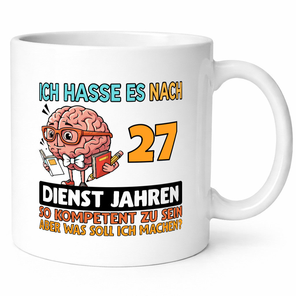 27 Dienstjahre | Arbeit Kompetent Geschenkidee Kollegen Büro Humor Tasse