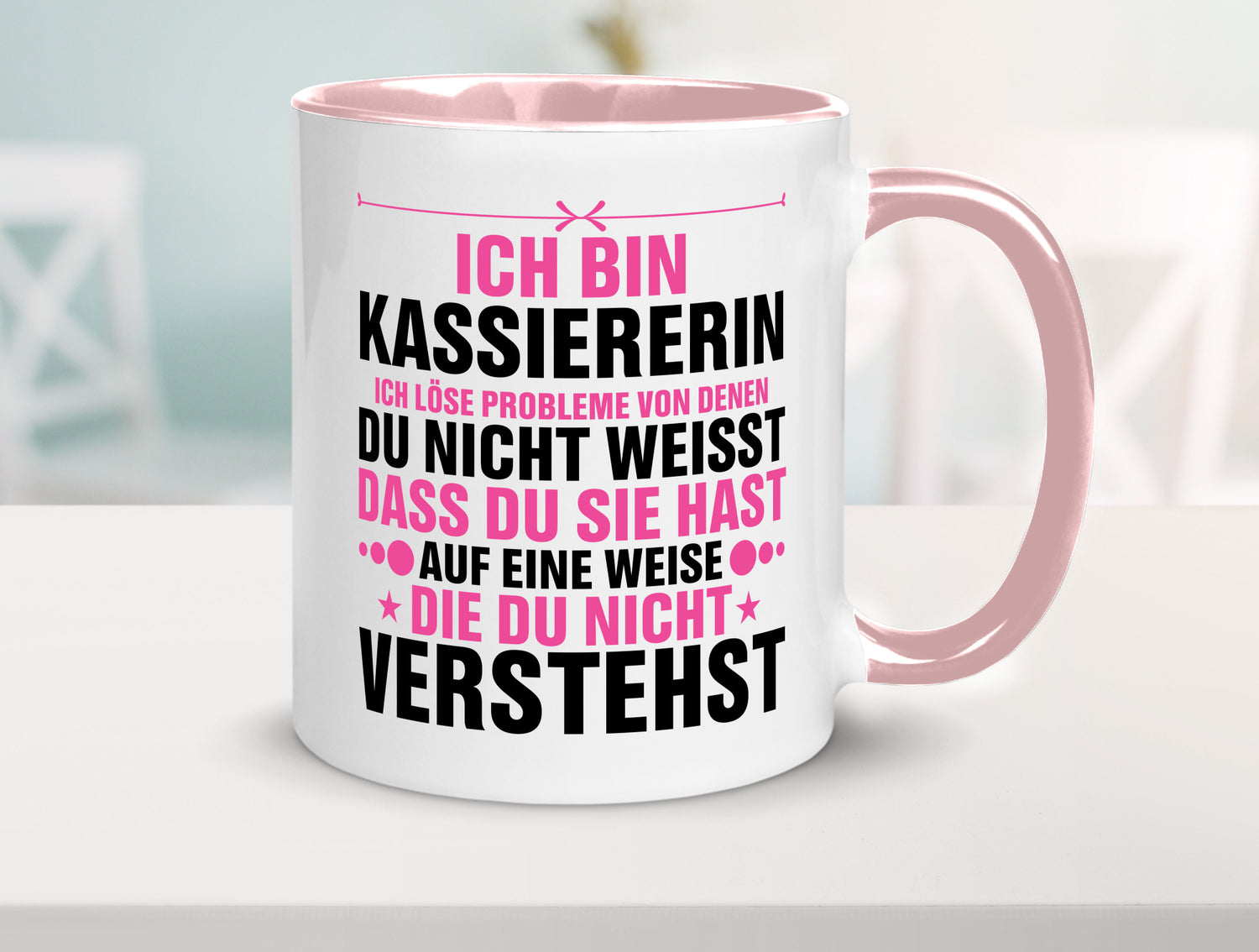 Löse Probleme: Kassiererin v2 lustiger Spruch Geschenk Humor Geschenkidee Tasse
