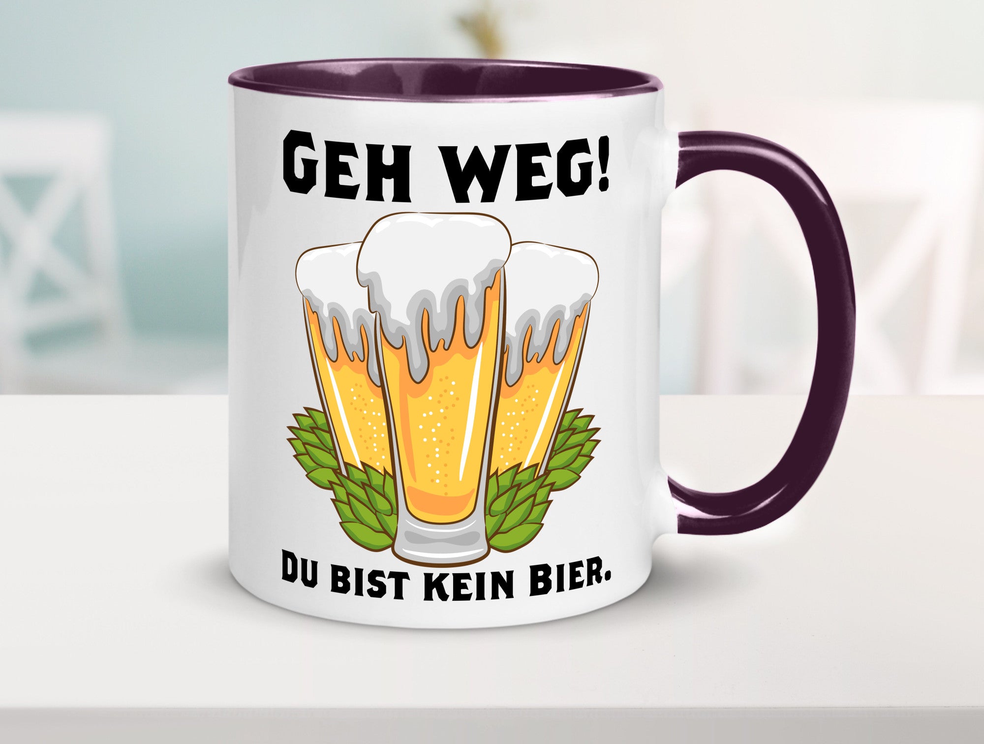 Geh weg du bist kein Bier | bierliebhaber v2 Humor Geschenkidee Tasse