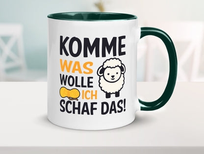 Komme was wolle, ich schaf das | Wolle Humor Geschenkidee Tasse