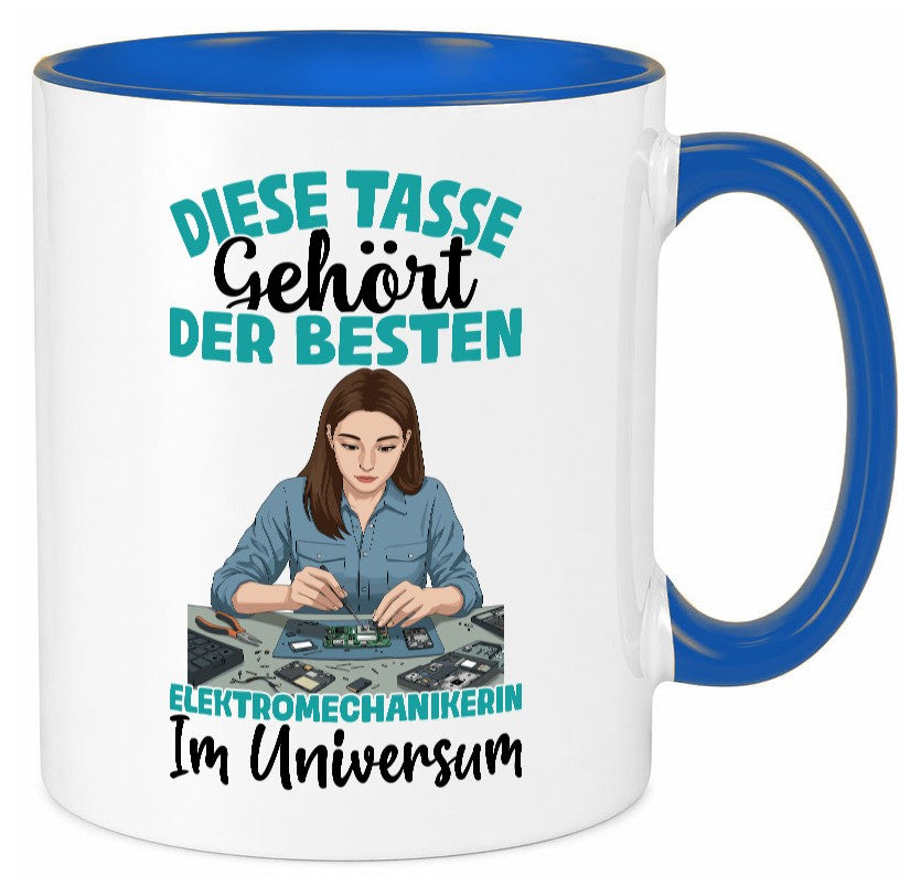Im Universum: Elektromechanikerin | Mechanikerin lustig Humor Geschenkidee Tasse