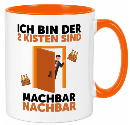 2 Kisten Bier | witziger Spruch Nachbar Einweihung Humor Geschenkidee Tasse