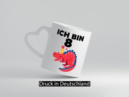 8. Geburtstag | Dino Dinosaurier 8 Jahre lustig Geschenkidee Geschenk Tasse