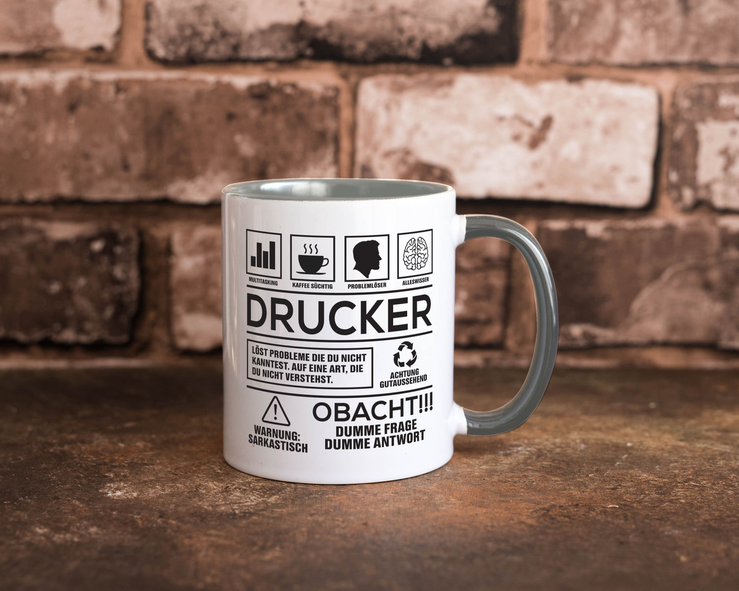 Achtung Probleme Drucker | Druckerei Print Medien Humor Geschenkidee Tasse
