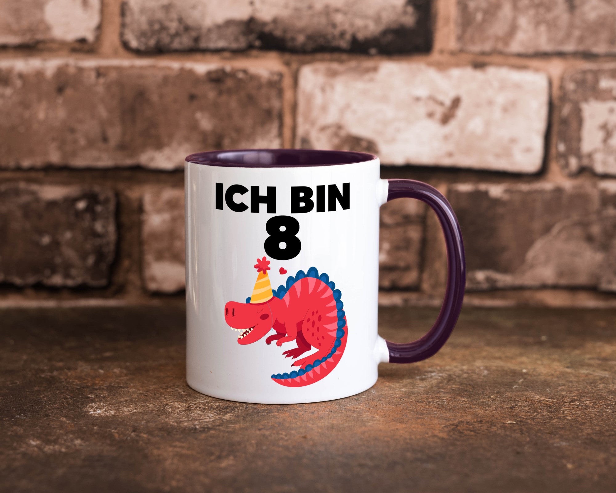 8. Geburtstag | Dino Dinosaurier 8 Jahre lustig Geschenkidee Geschenk Tasse