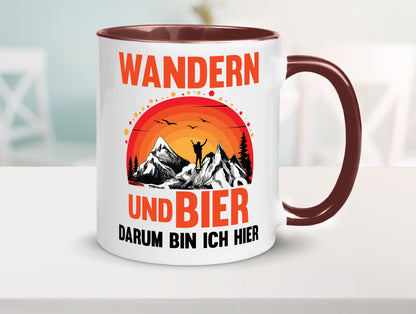 Wandern und Bier darum bin ich hier | lustiger Spruch Geschenk Humor