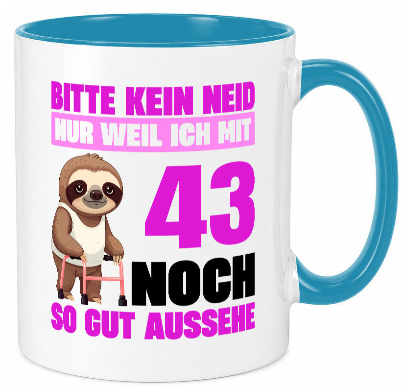 43. Geburtstag | Bitte kein neid Faultier 43 Jahre Geschenk Geschenkidee
