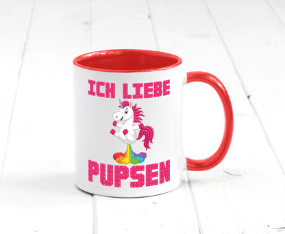 Ich liebe pupsen | Einhorn Pups lustiger Spruch Humor Geschenkidee Tasse
