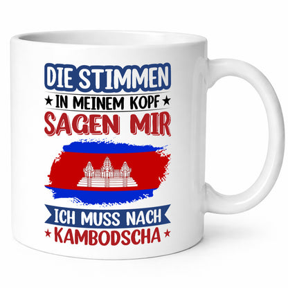 Kambodscha | Urlaub Stimmen in meinem Kopf Traumland lustiger Spruch Geschenk