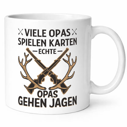 Opas spielen Karten, echte gehen jagen | Gewehr Geweih Humor Familie