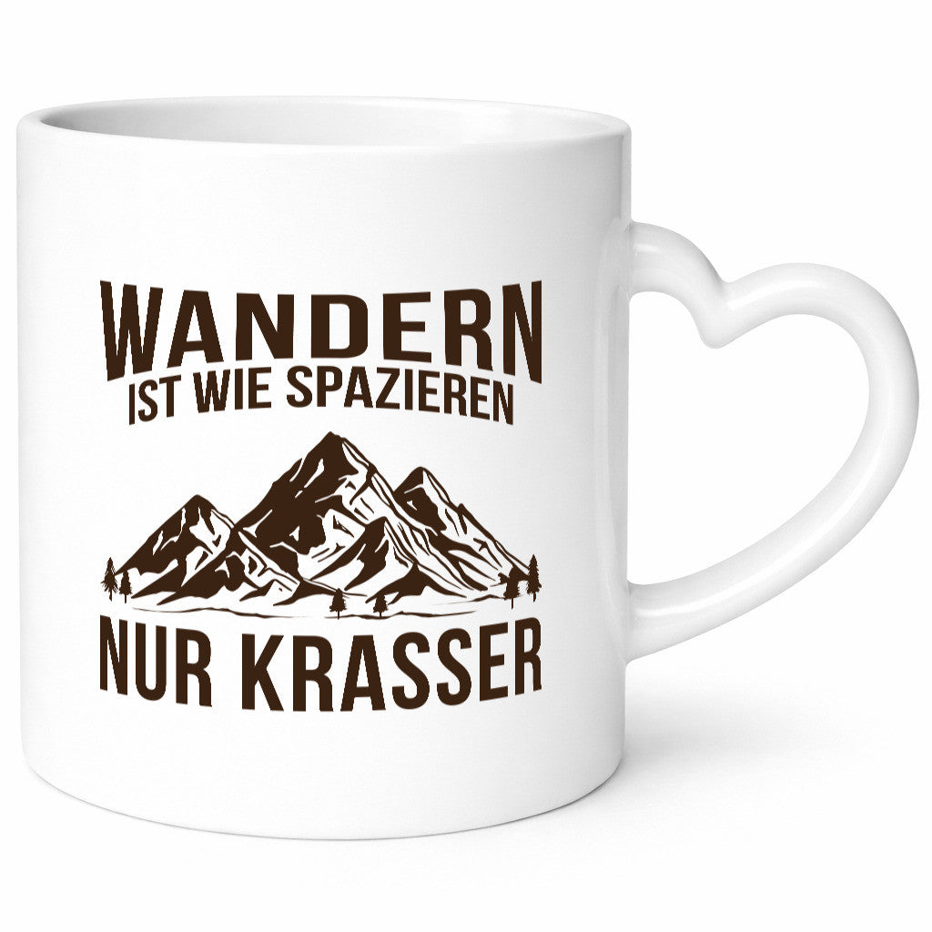 Wandern wie spazieren, nur krasser | Gebirge Bäume Geschenk Humor Geschenkidee
