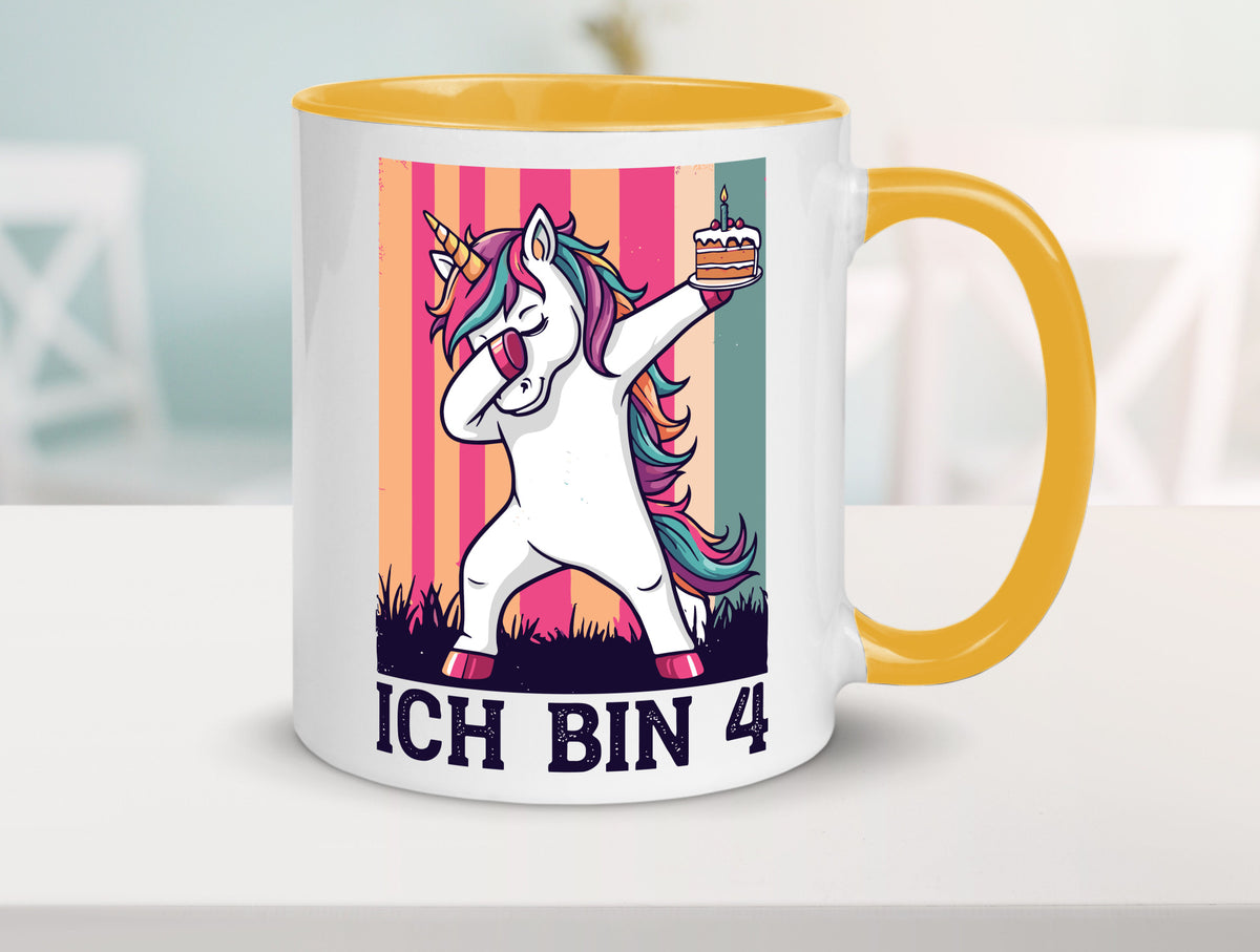 4 Geburtstag | Einhorn Damping Mädchen lustig Geschenkidee Geschenk Tasse