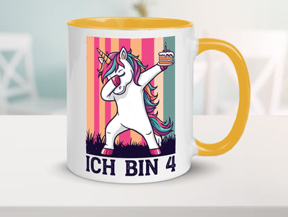 4 Geburtstag | Einhorn Damping Mädchen lustig Geschenkidee Geschenk Tasse