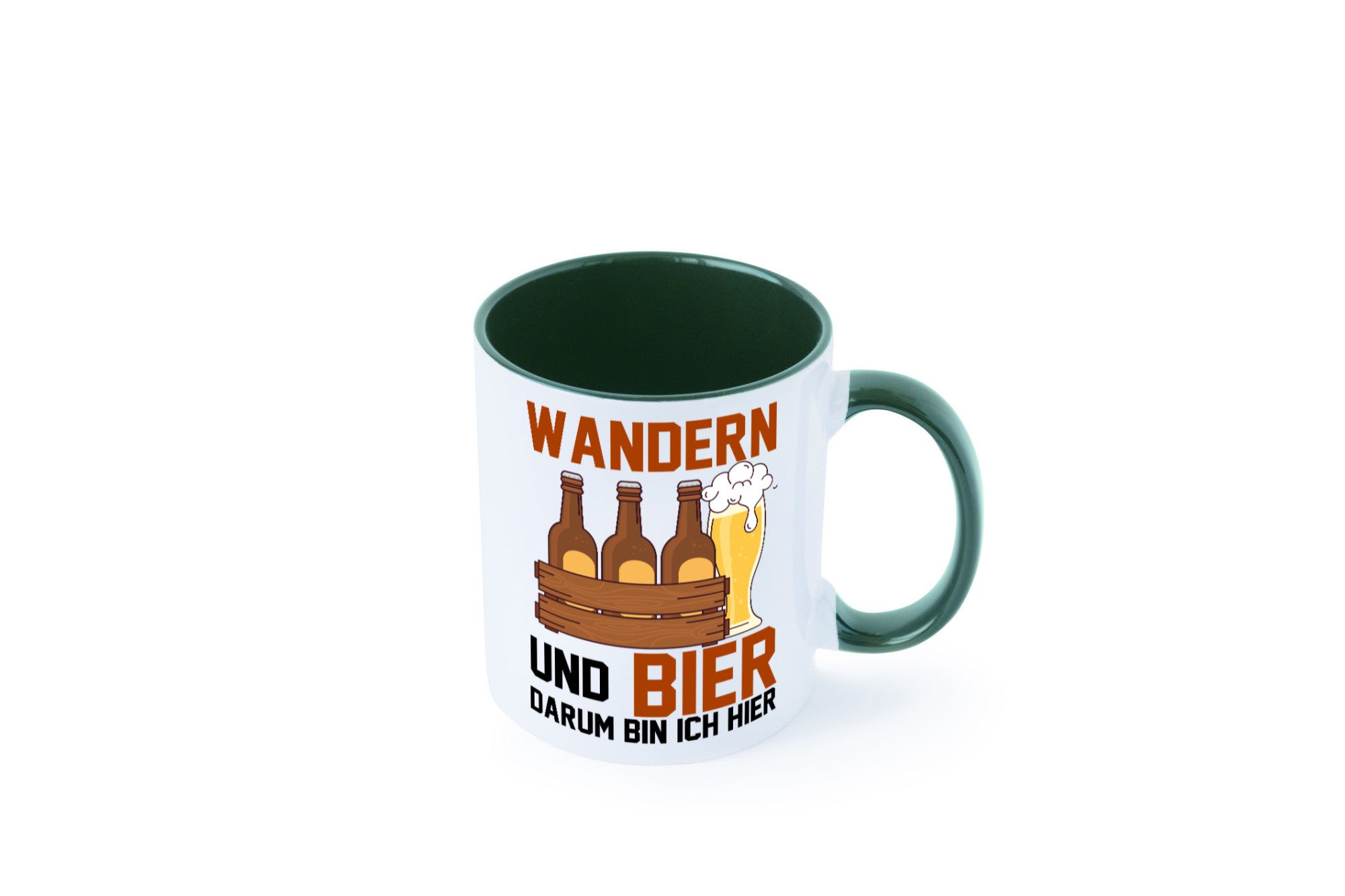 Wandern und Bier darum bin ich hier | Bierkasten lustiger Spruch Geschenk Humor