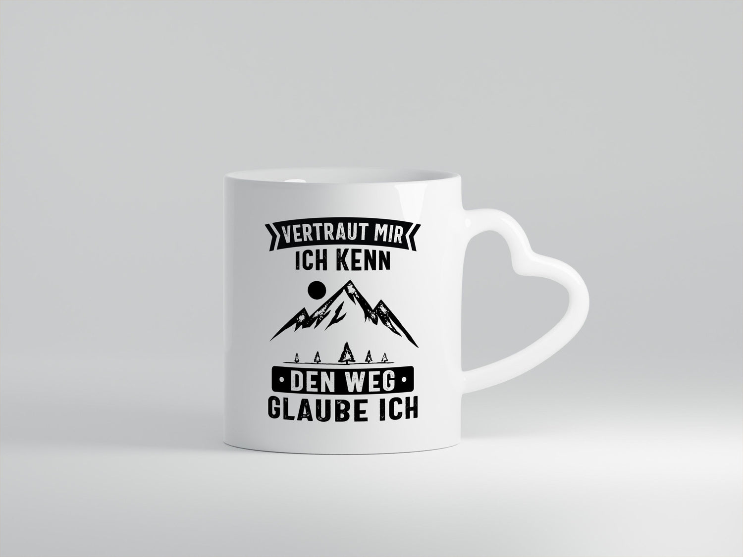 Vertraut mir, kenn den Weg | Berge Mond Bäume Humor Geschenkidee Tasse