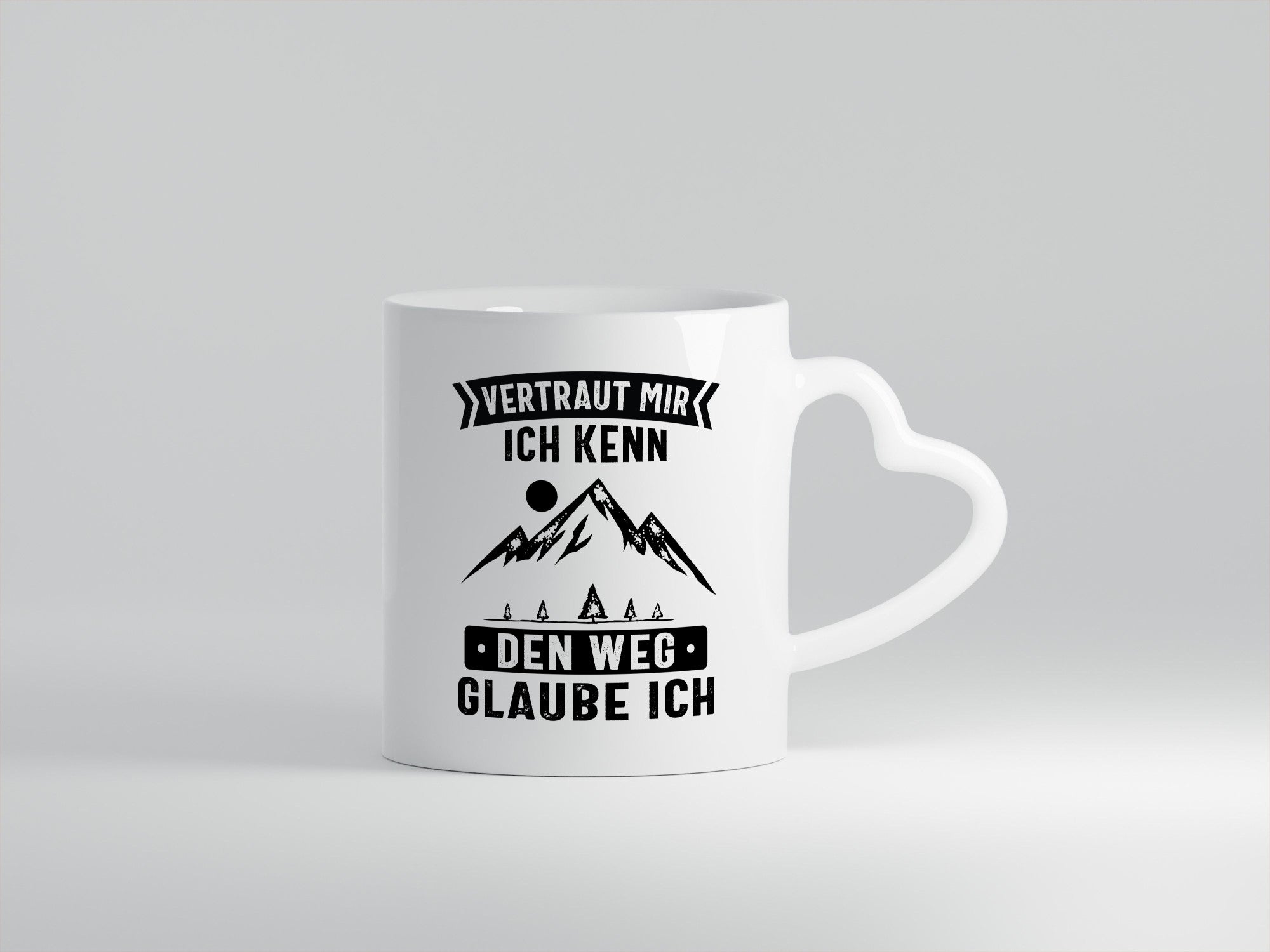Vertraut mir, kenn den Weg | Berge Mond Bäume Humor Geschenkidee Tasse