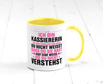 Löse Probleme: Kassiererin v2 lustiger Spruch Geschenk Humor Geschenkidee Tasse