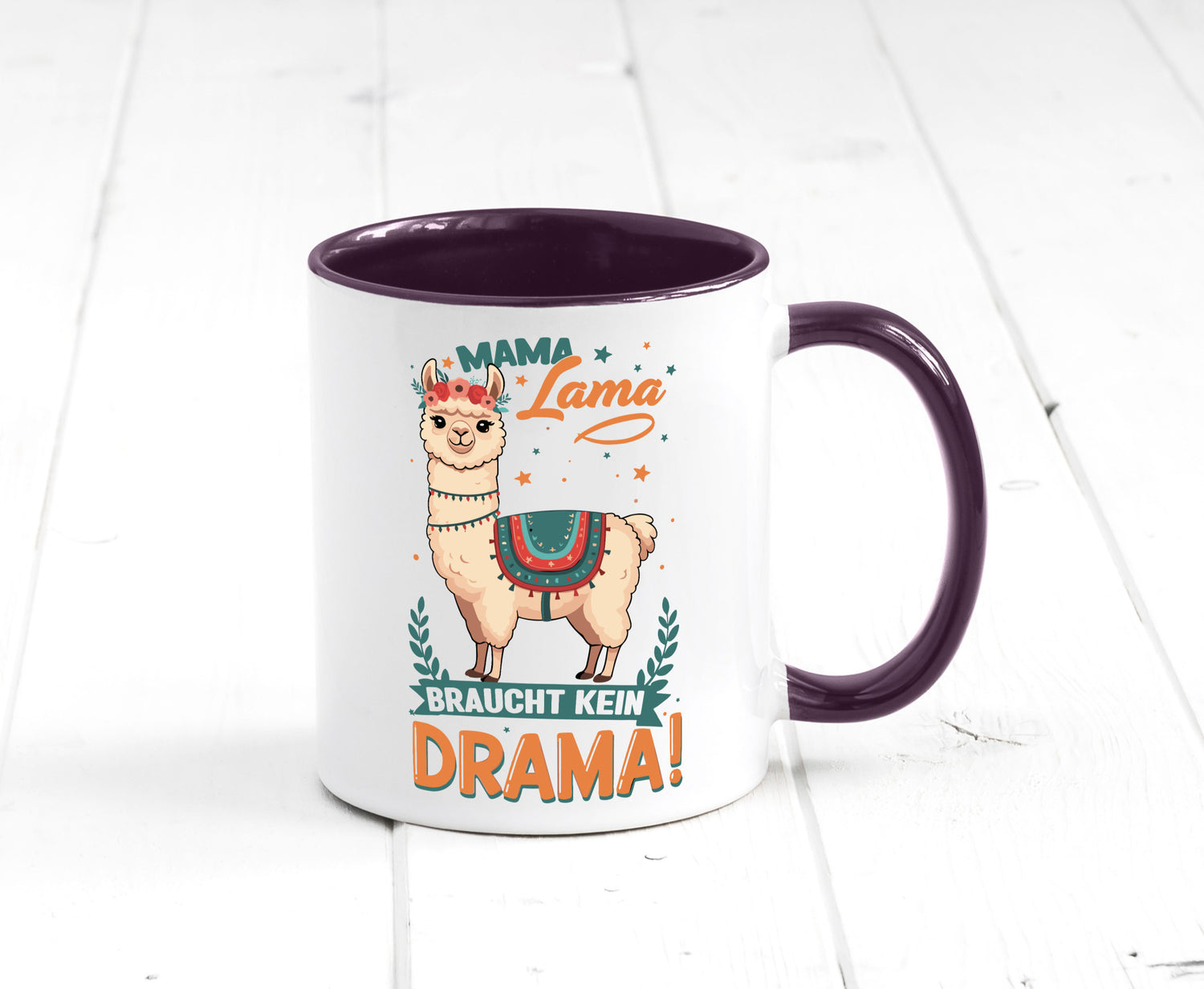 Mama Lama braucht kein Drama | Muttertag Humor Familie Geschenkidee Tasse