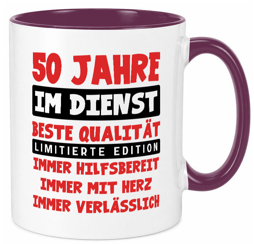 50 Jahre im Dienst | Jubiläum Arbeit v9 lustiger Spruch Geschenk Kollegen Büro