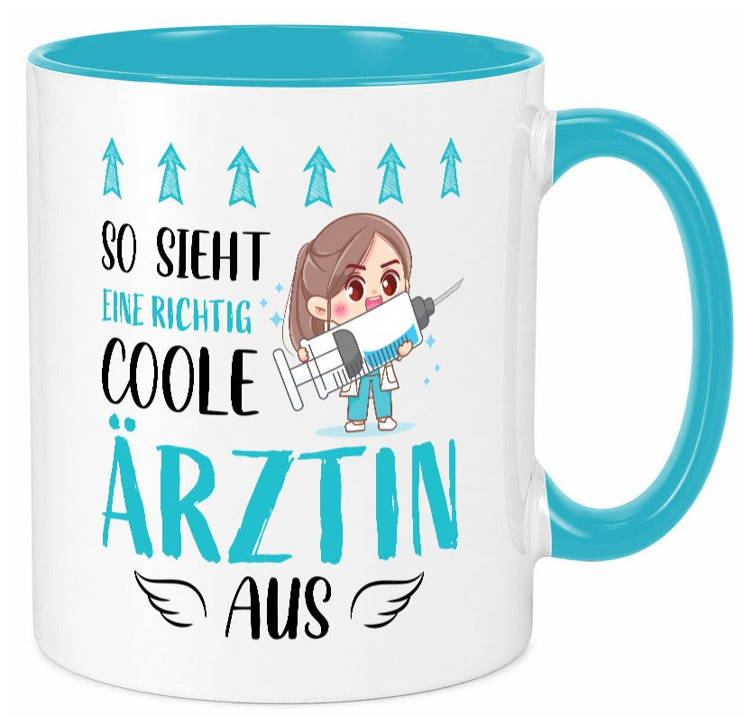 So sieht eine richtig Coole Ã„rztin aus | Krankenhaus Geschenk Humor Tasse