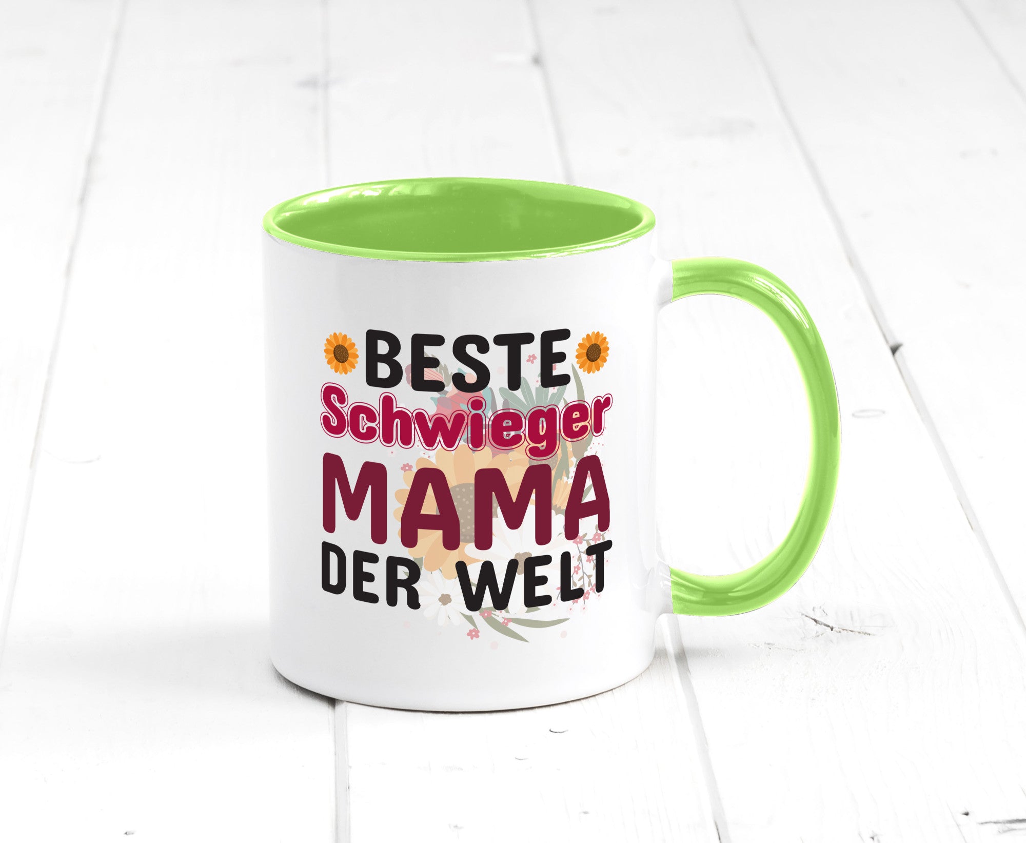 Beste Schwiegermama | Schwiegermutter Tasse Blumen Humor Familie Geschenkidee