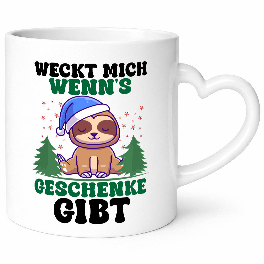 Weck mich auf wenn´s Geschenke gibt | Weihnachten Faultier lustiger Spruch