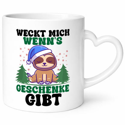 Weck mich auf wenn´s Geschenke gibt | Weihnachten Faultier lustiger Spruch
