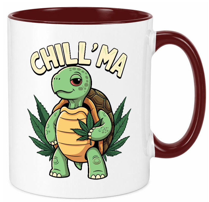 Chill ma | Cannabis Schildkröte v2 Geschenk Humor Geschenkidee lustiger Spruch Tasse