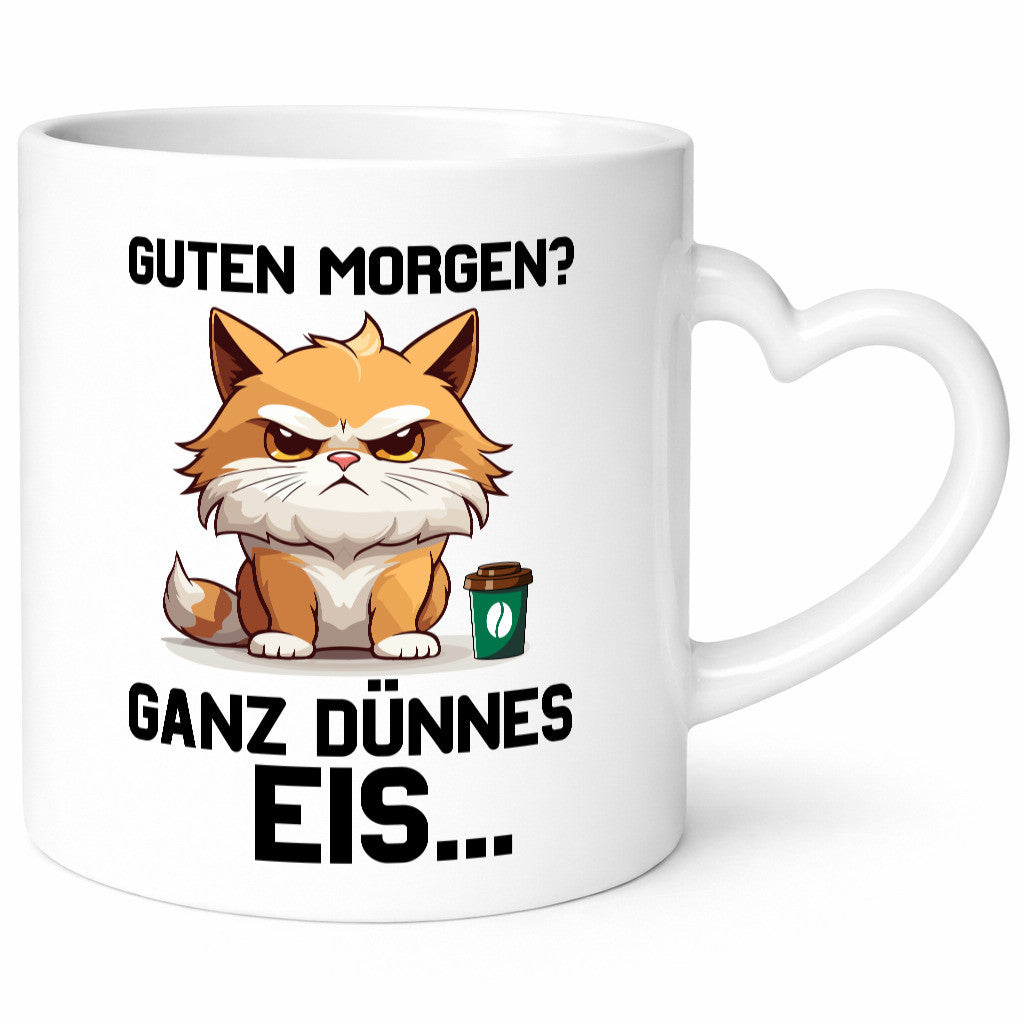Guten Morge! Ganz dünnes Eis | Katze Morgen muffel Humor Tierliebhaber
