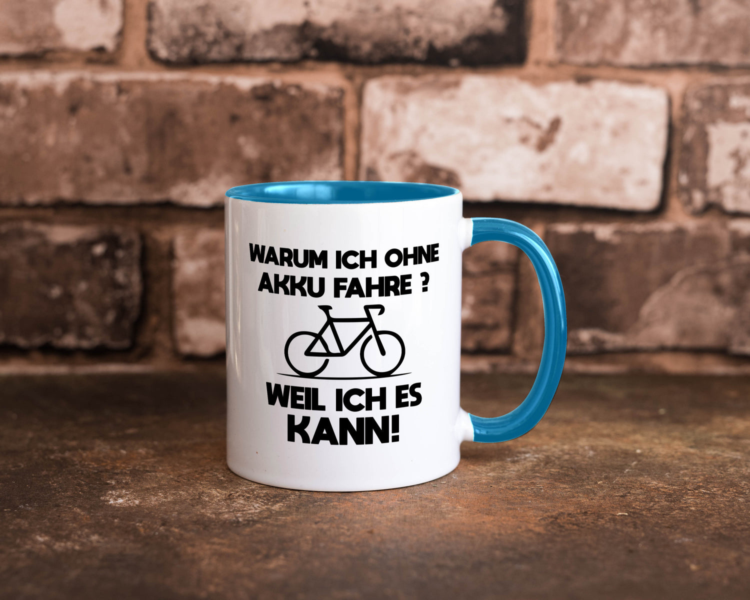 Warum ich ohne Akku fahre weil ichs kann | Radfahren Geschenk Humor