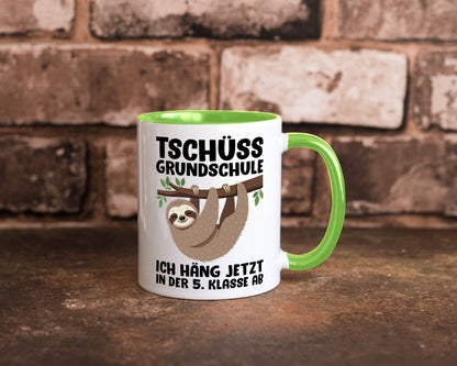 Tschüss Grundschule ich häng jetzt in der 5. Klasse ab Humor Geschenkidee Tasse