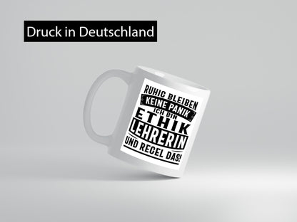 Ethik Lehrerin regelt das Geschenk Humor Geschenkidee lustiger Spruch Tasse