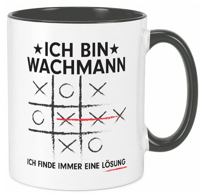 Löse Probleme: Wachmann | Wachpersonal Nachtwächter v3 lustig Humor Tasse