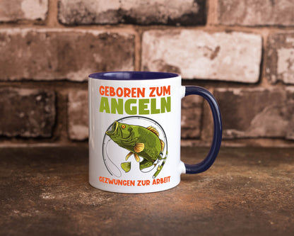 Geboren zum Angeln | Angler Tasse Fischer Spruch Humor Geschenkidee