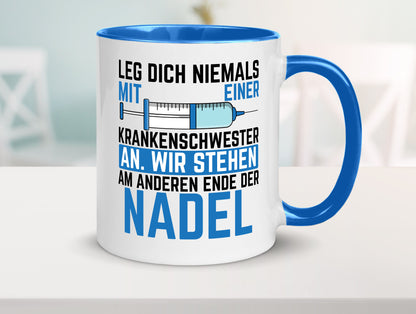 Krankenschwester anlegen | Nadel Spritze Klinik Spruch Geschenkidee Humor Tasse
