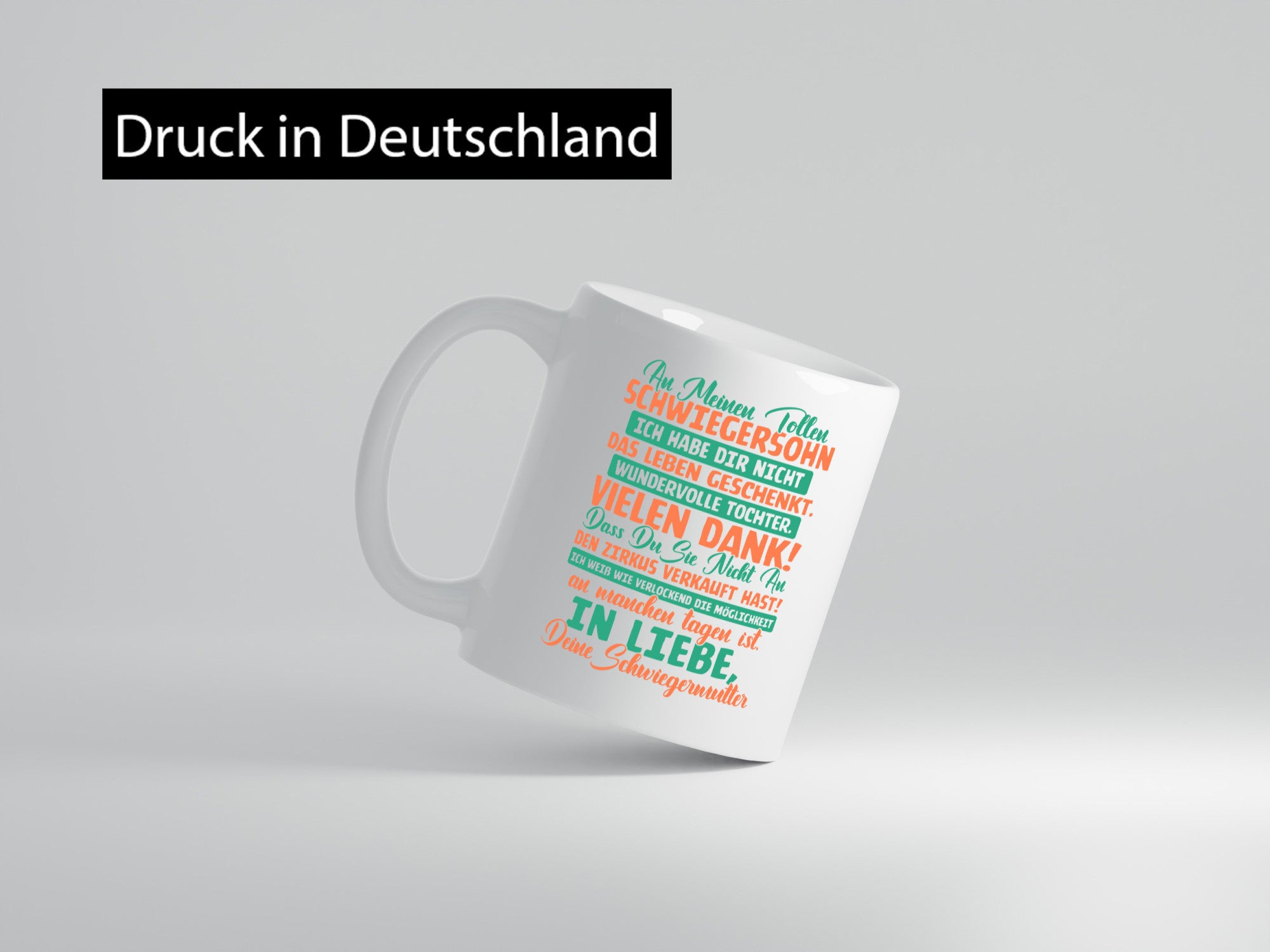 An meinen tollen Schwiegersohn vl3 Humor Familie Geschenkidee Tasse