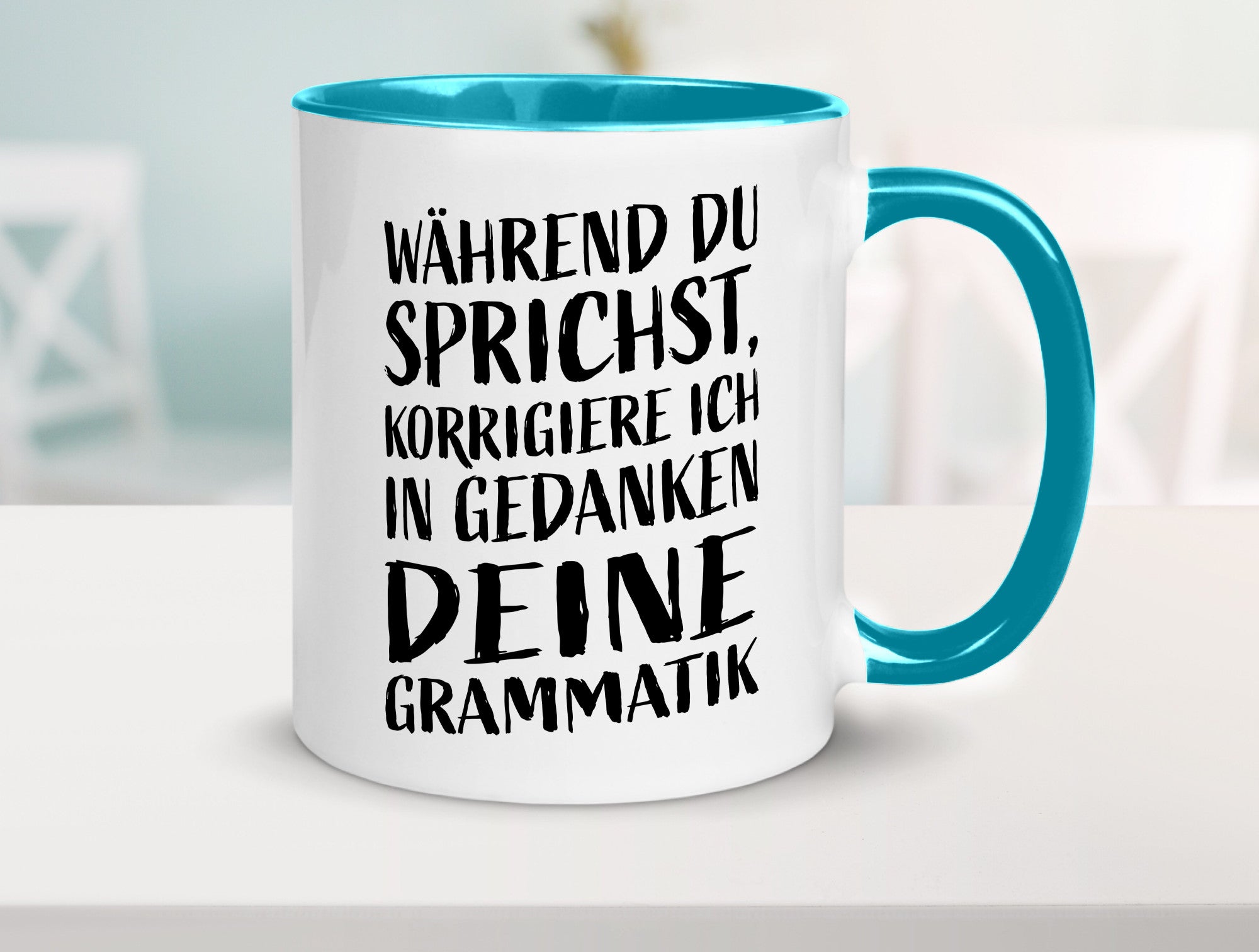Während du sprichst, Grammatik korrigieren lustiger Spruch Geschenk Humor