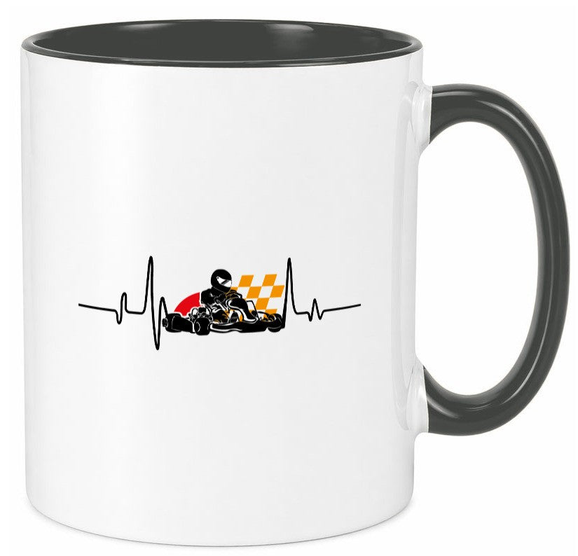 Go Kart Herzschlag | Kartsport Fan Fahrer Motor Geschenk Humor Geschenkidee Tasse