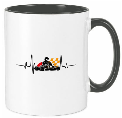 Go Kart Herzschlag | Kartsport Fan Fahrer Motor Geschenk Humor Geschenkidee Tasse