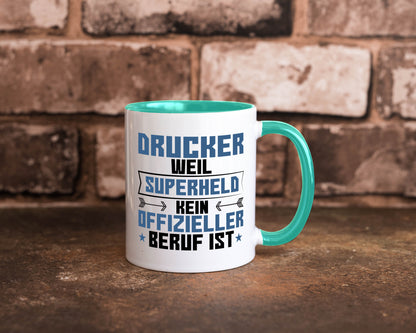 Superheld Drucker | Druckerei Print Medien Humor Geschenkidee Tasse