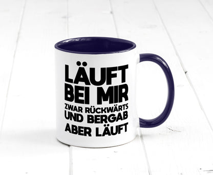 Läuft bei mir | Rückwerts aber Motivation Geschenkidee Humor Tasse