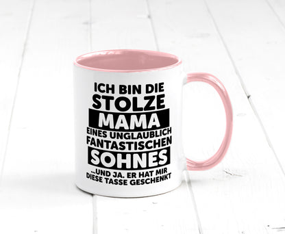 Stolze Mama | Fantastischer Sohn Beste Humor Familie Geschenkidee Tasse