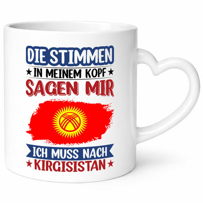Kirgisistan | Urlaub Stimmen in meinem Kopf Traumland Humor Geschenkidee Tasse