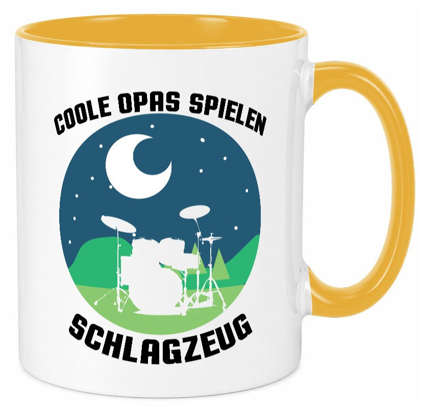 Coole Opas spielen Schlagzeug | Mond lustig Familie Geschenkidee Geschenk Tasse